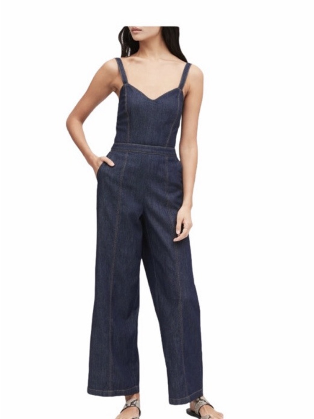 Banana Republic Indigo Denim Straight-Leg Women's Overalls
